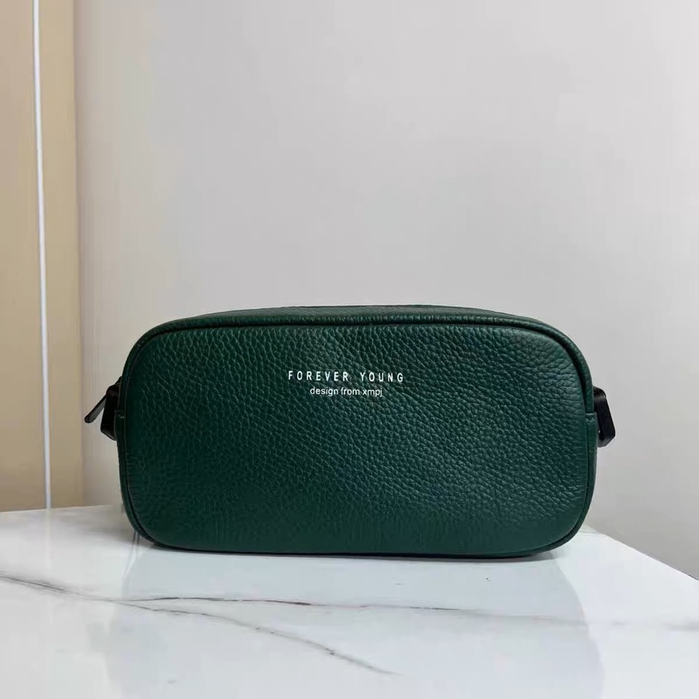 Women's Camera Style Genuine Leather Cell Phone Crossbody Bag
